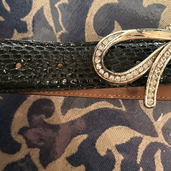 Brighton black reptile and silver ‘rhinestones’ belt - Picture 3 of 8
